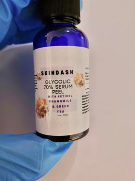 Generic brand packaging flatlay with cleanser and SPF, showing suggested routine benefit