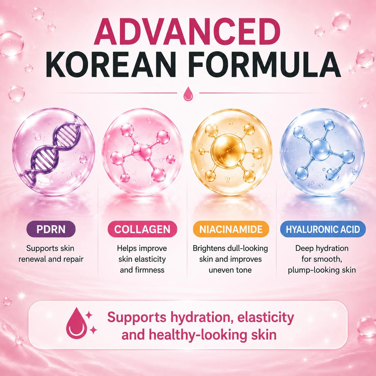 Generic PDRN mask close-up gel texture highlighting cooling moisture delivery
