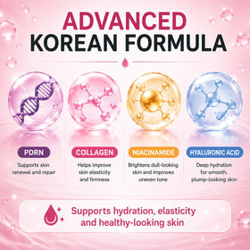 Generic PDRN mask close-up gel texture highlighting cooling moisture delivery