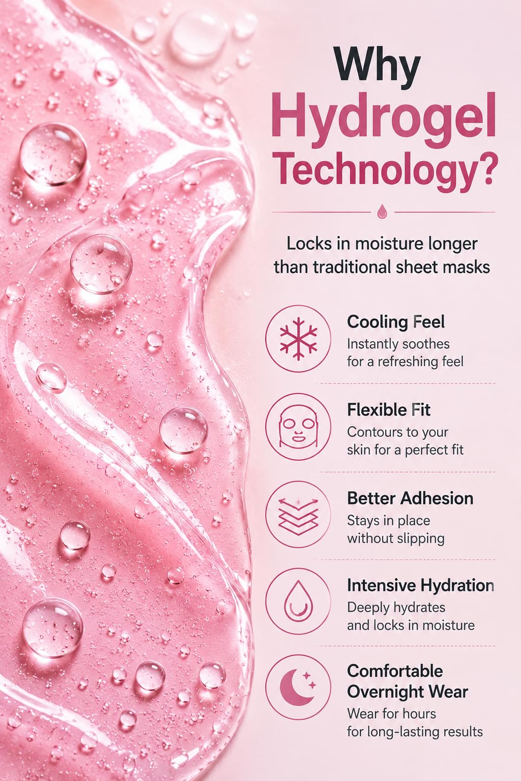 Generic PDRN mask in use during nighttime routine supporting overnight hydration