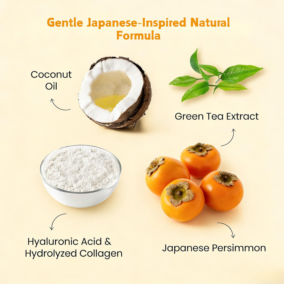 Generic persimmon soap loofah pad detail offering gentle exfoliation benefit