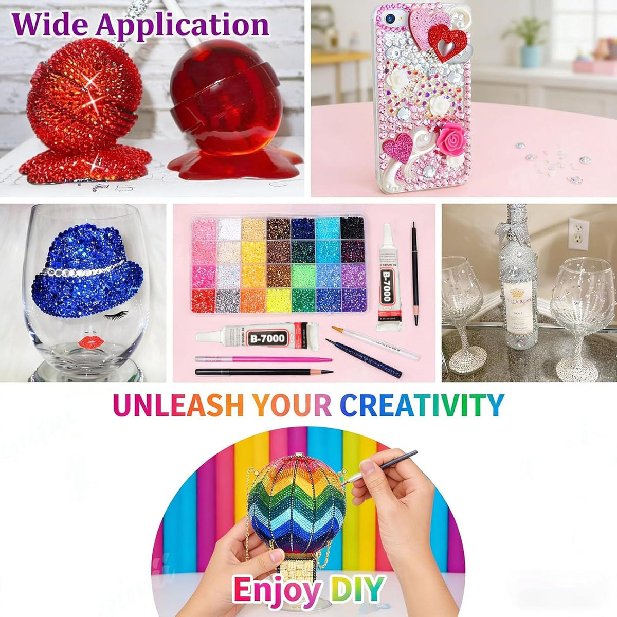 Generic bedazzled phone case showing decorative upgrade and visual impact