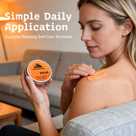 Generic relief balm tucked in gym bag, brand visible and convenient on-the-go benefit