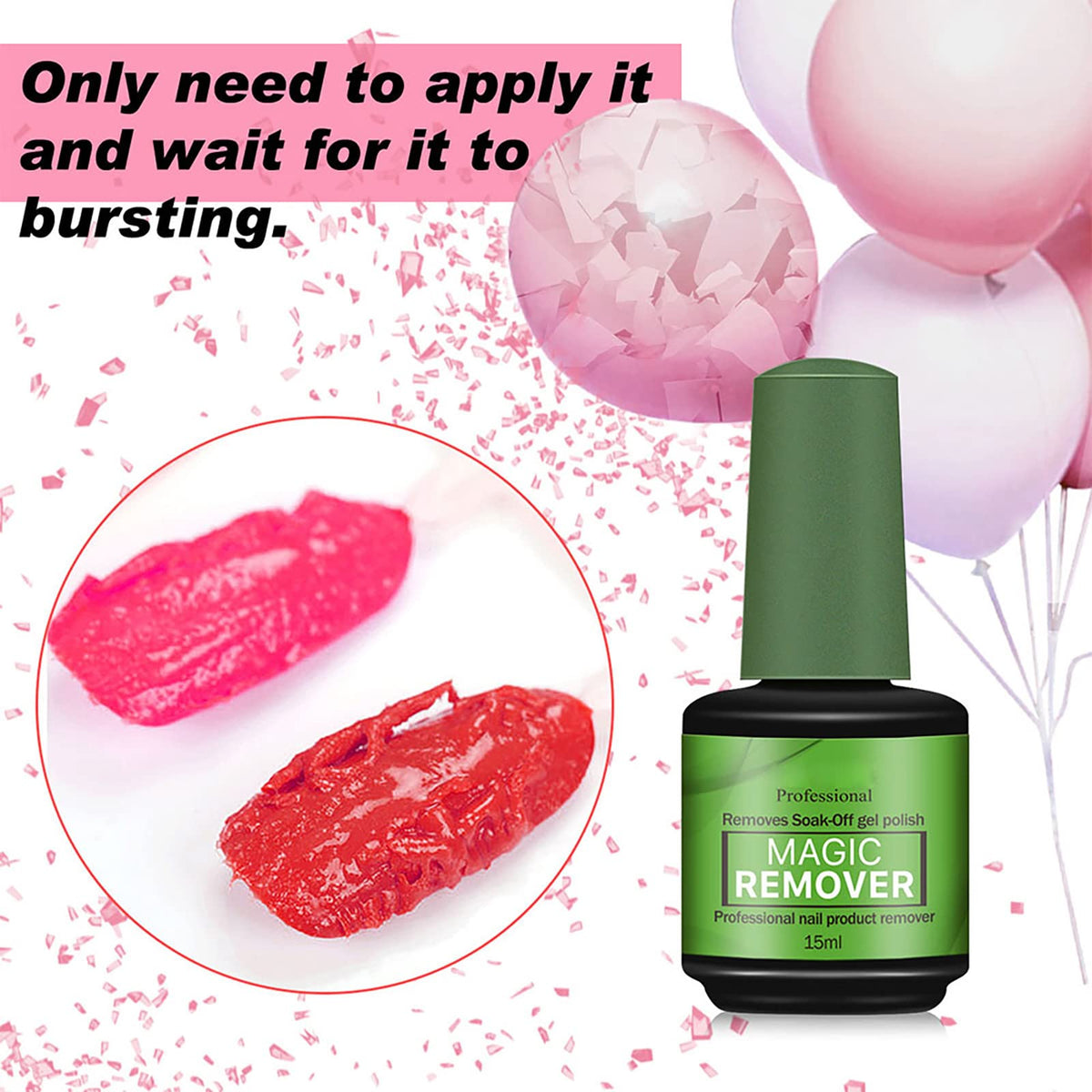 Generic remover in use as softened polish is scraped away, efficient removal benefit