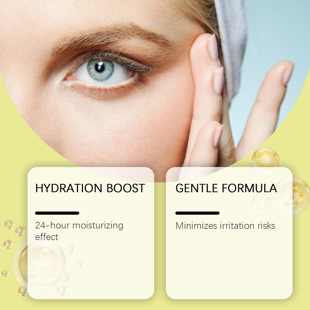 Generic brand retinal shot application on skin showing smooth spread and hydration