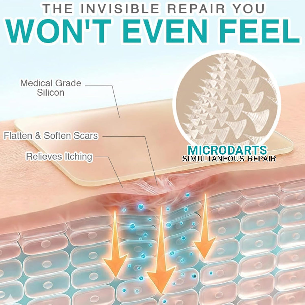 Generic brand strip under clothing illustrating invisible wear and comfort benefit