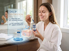 Generic close-up of serum texture highlighting hyaluronic hydration feel