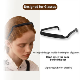 Generic side profile of headband tucked into curly hair demonstrating invisible hold benefit