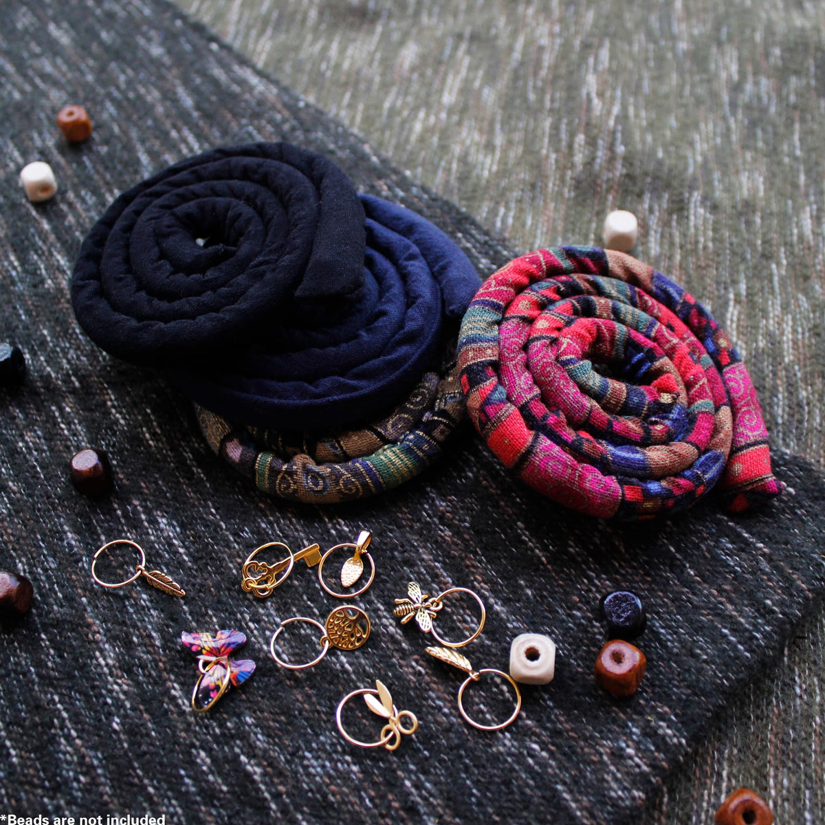 Generic spiral lock wrapped around a high ponytail demonstrating secure double-wrap technique