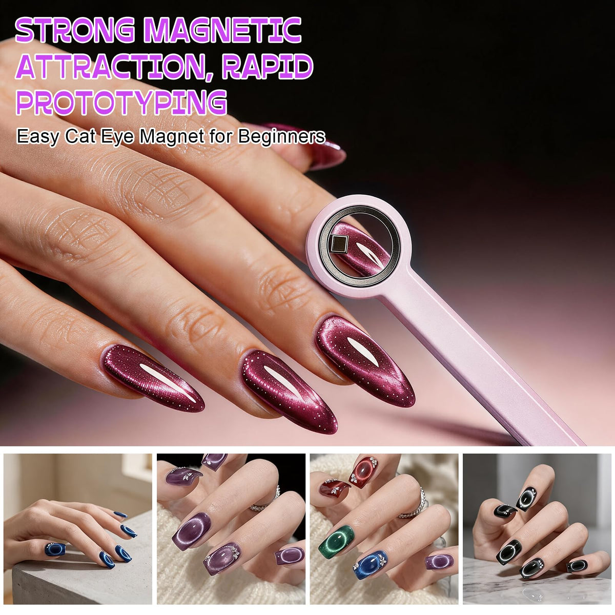 Generic square and round magnetic rings detail demonstrating pattern versatility