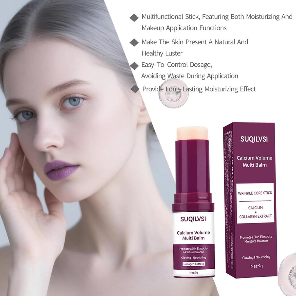Generic stick texture close-up highlighting smooth glide and hydration benefit
