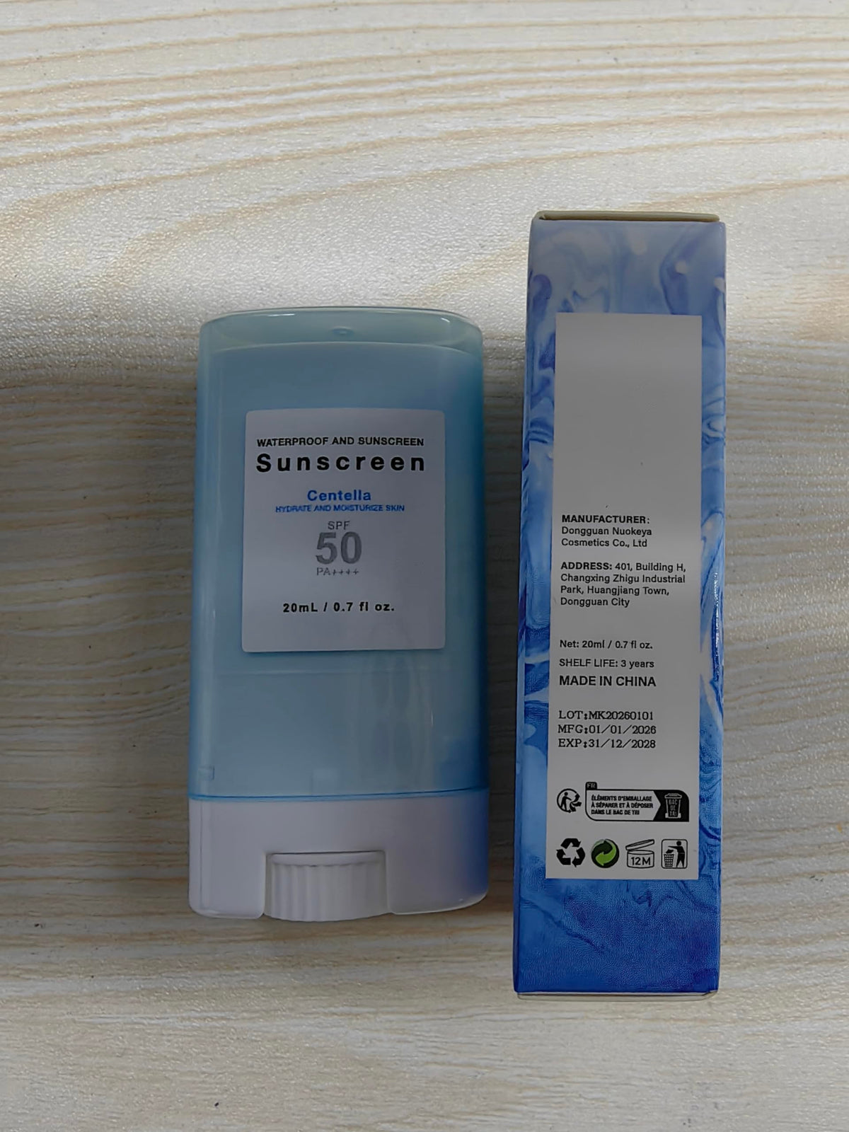 Generic suncream stick used on neck and shoulders for targeted sun coverage