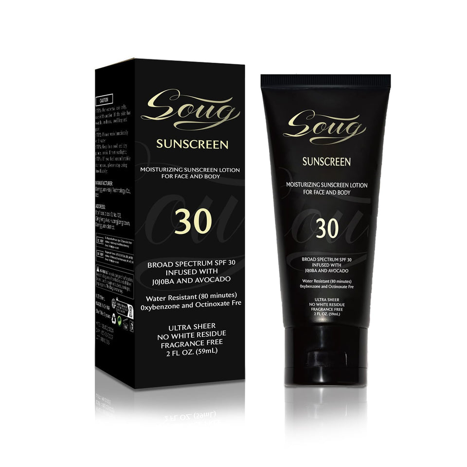 Generic front packaging showing SPF 30 and no white cast benefit