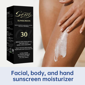 Generic beach scene showing comfortable wear and hydrating protection