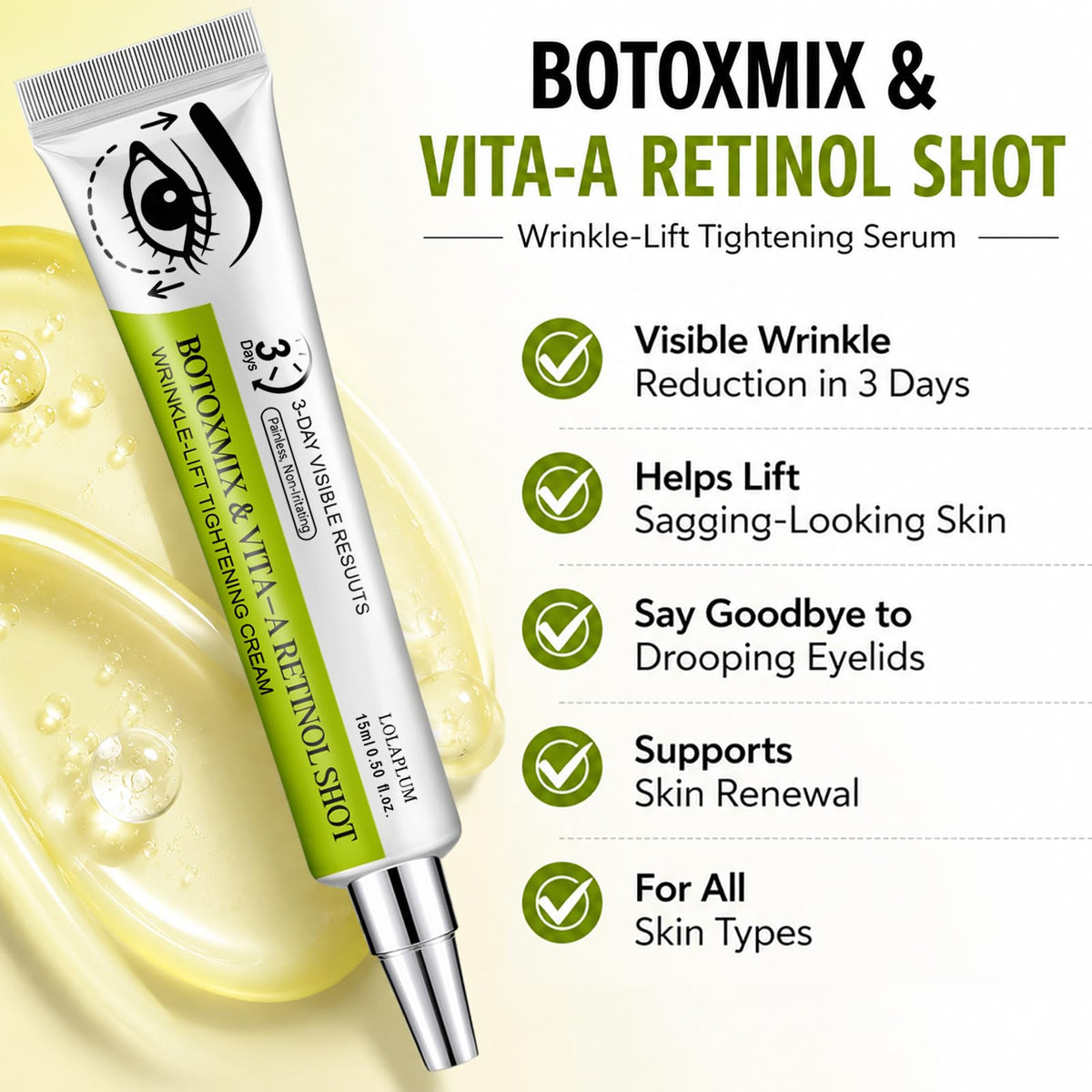 Generic close-up of cream texture highlighting fast-absorbing, non-greasy formula