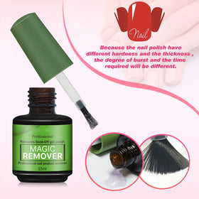 Generic texture shot of remover breaking gel polish on a nail, visible lifting benefit