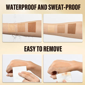 Generic texture swiped on skin demonstrating blendable, natural finish