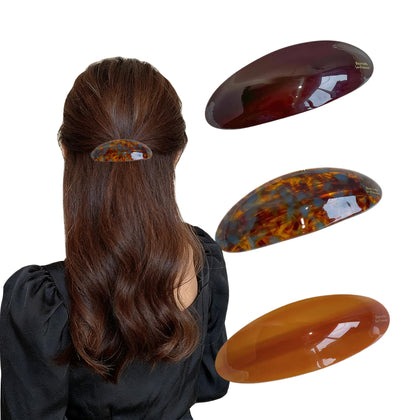 Generic tortoise shell barrette front view showing clasp and stylish finish