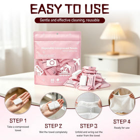 Generic towel in use for face cleaning illustrating gentle skin benefit