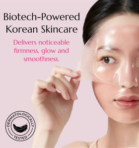 Generic gel mask turning transparent to show ingredient penetration