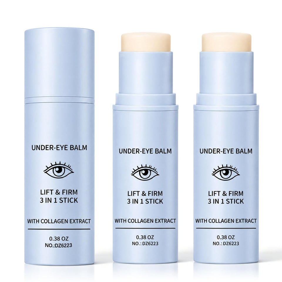 Generic under eye balm front stick showing compact design and easy use