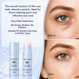 Generic under eye balm texture closeup showing creamy, fast-absorbing finish
