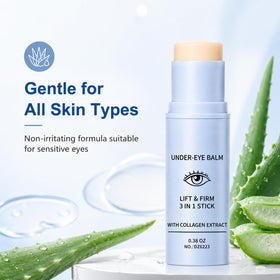 Generic under eye balm travel pouch scene showing convenience for trips