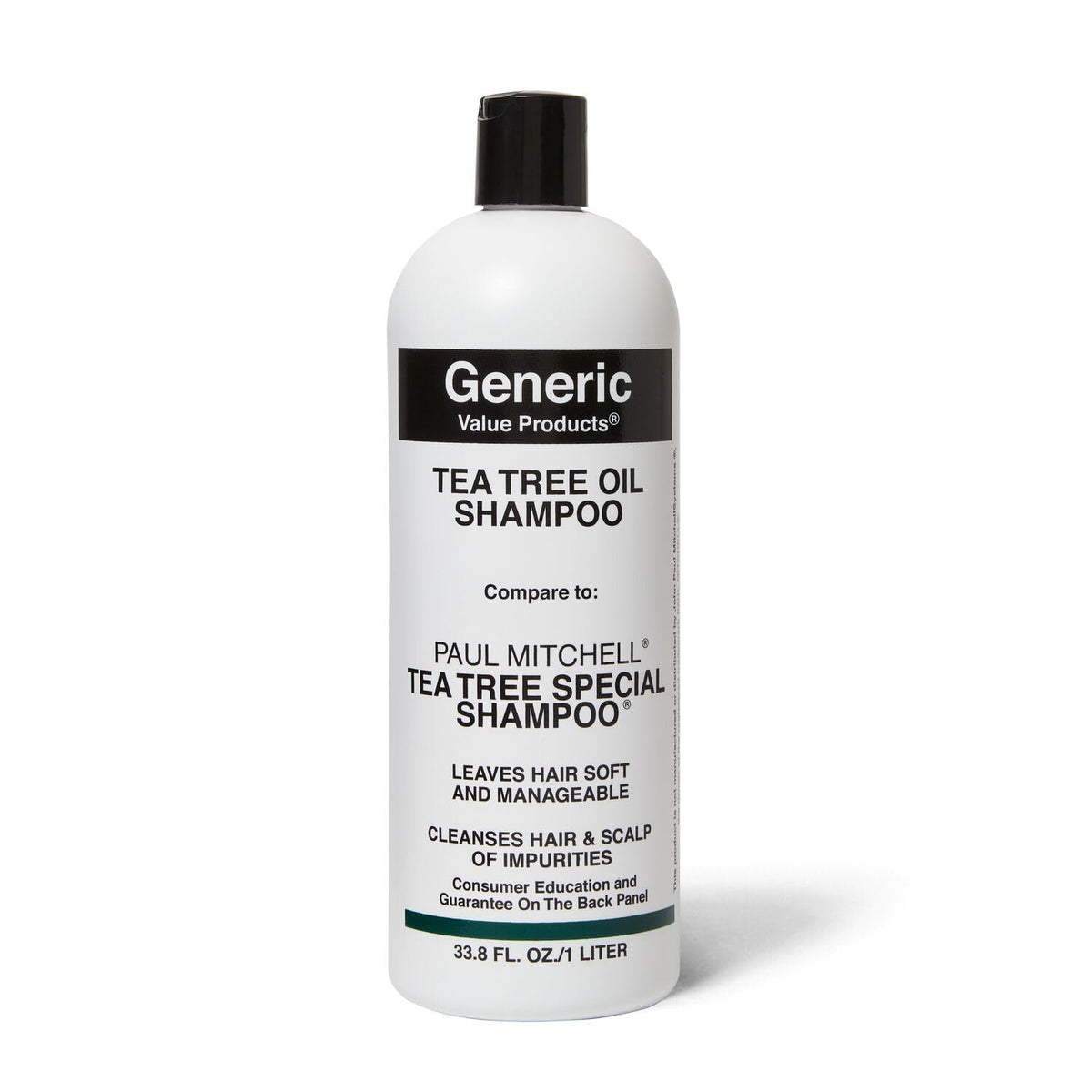 Generic Value Products front bottle showing label and size, clearly beneficial for home use