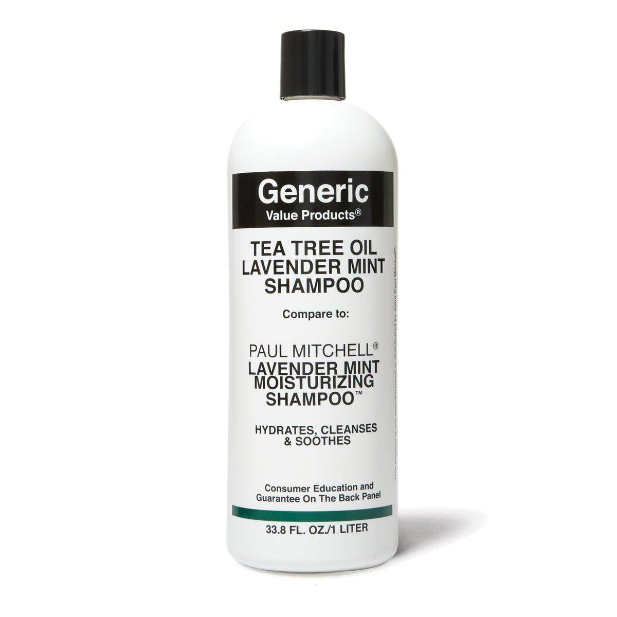 Generic Value Products front bottle showing label and 33.8 oz size for cost-effective value
