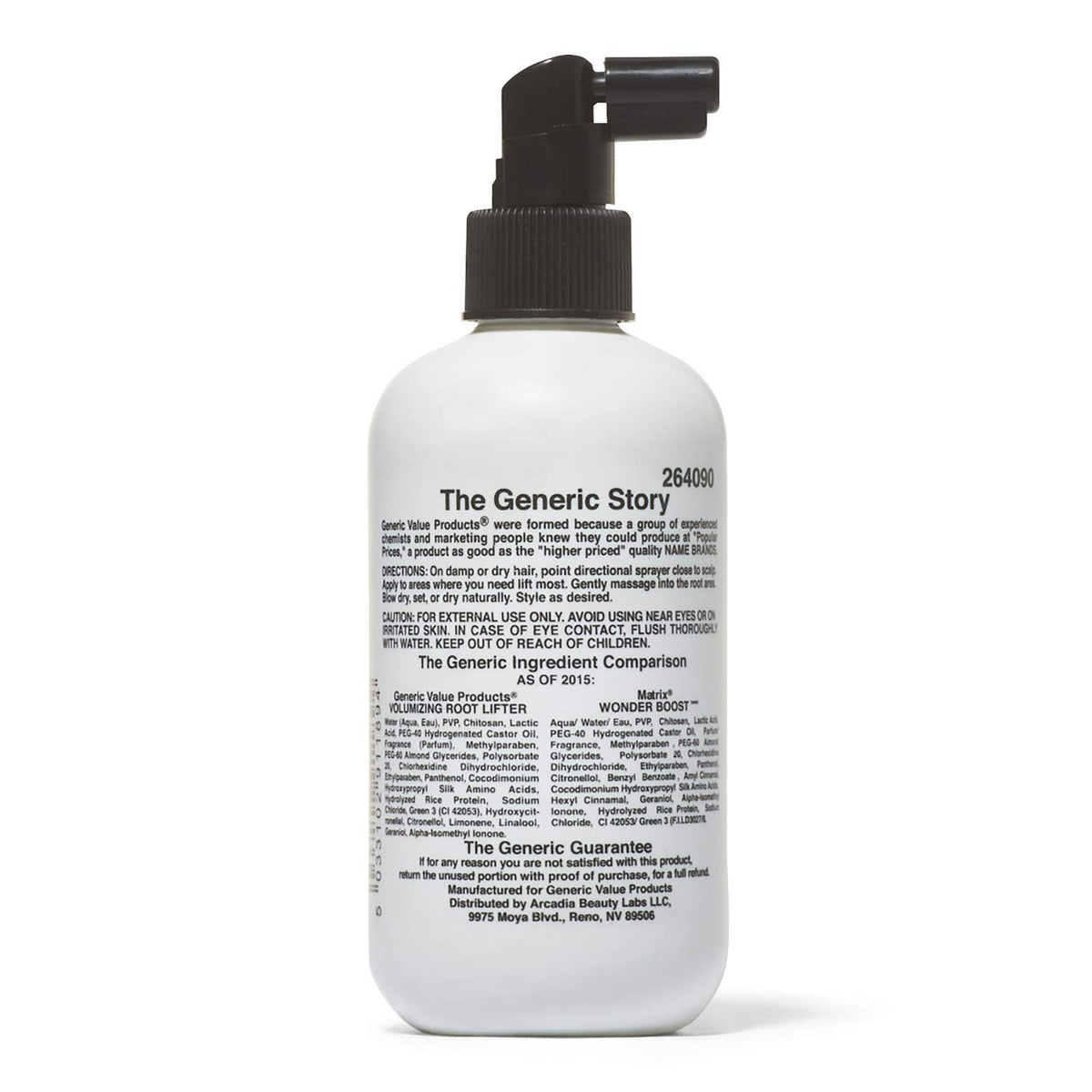 Generic Value Products styling in use shows spray at roots with blow-dryer for lasting lift