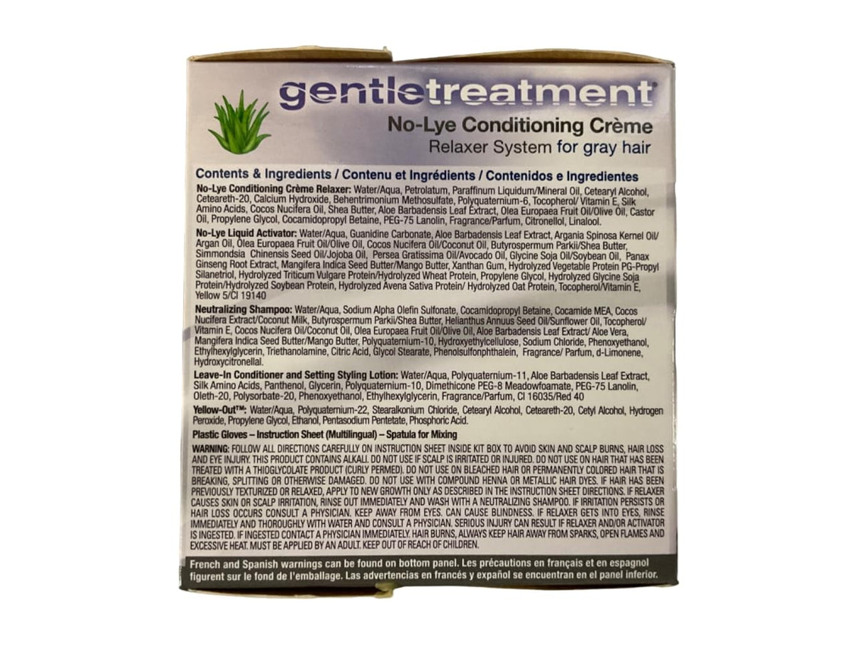 Close-up of Gentle Treatment aloe-enriched relaxer cream texture highlighting smooth conditioning benefit