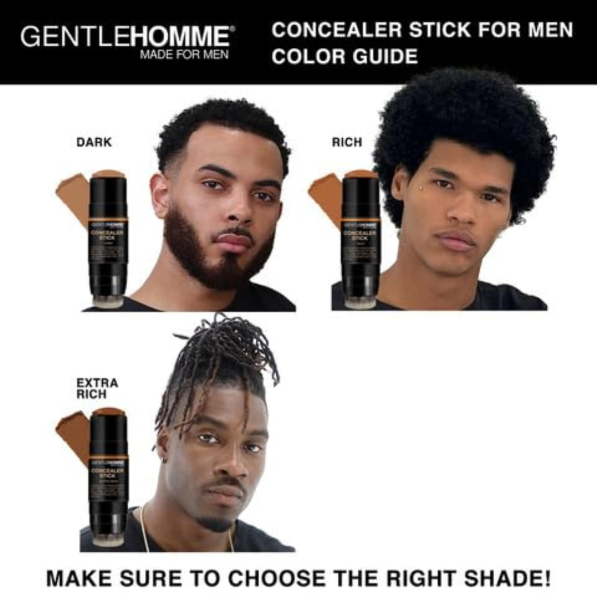 Gentlehomme concealer covering facial blemish to show targeted camouflage benefit