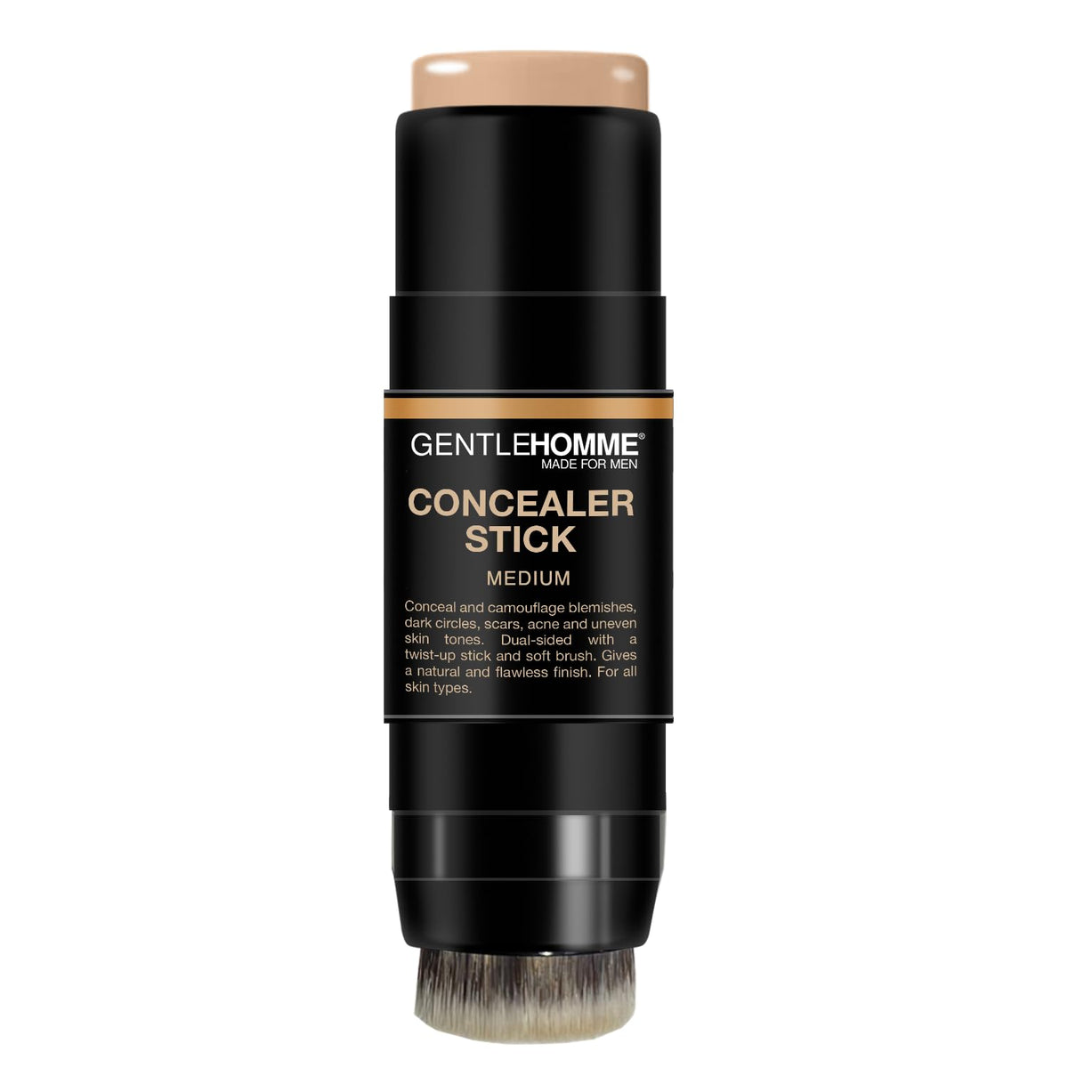 Gentlehomme dual-ended concealer with stick and brush for fast use