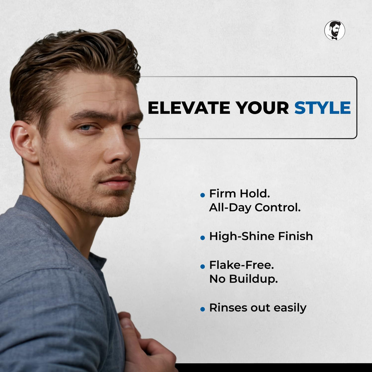 Gentlemen Republic applied to hair showing touchable hold and high shine