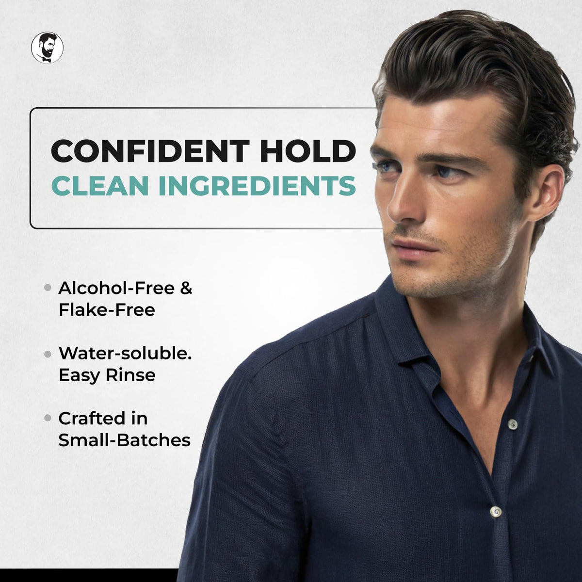 Gentlemen Republic gel texture close-up showing clear non-greasy finish benefit