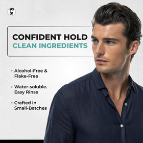 Gentlemen Republic gel texture close-up showing clear non-greasy finish benefit