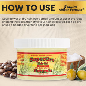 Genuine African Formula ingredient panel closeup highlighting natural extracts and conditioning benefit