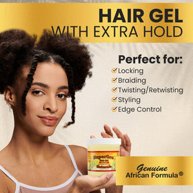 Genuine African Formula ingredients close-up featuring shea butter and oils