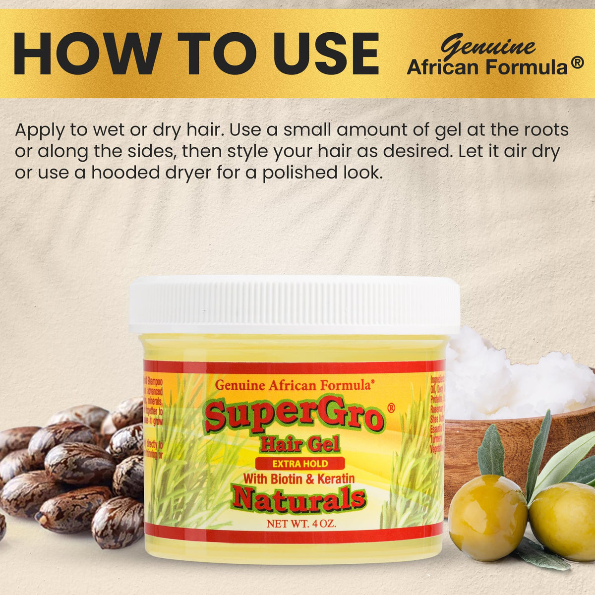Genuine African Formula jar beside a ruler showing compact 4 oz size