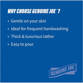 Genuine Joe lifestyle restroom setup showing stocked dispenser and clean, professional appearance