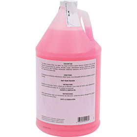 Genuine Joe pouring gallon refill into dispenser with spill-resistant handle for efficient refills
