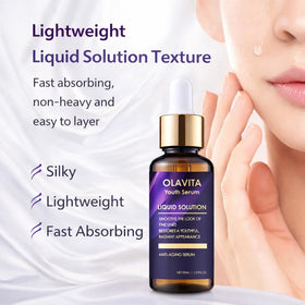 Genvyne Olavita liquid texture on hand demonstrating fast absorption and lightweight feel