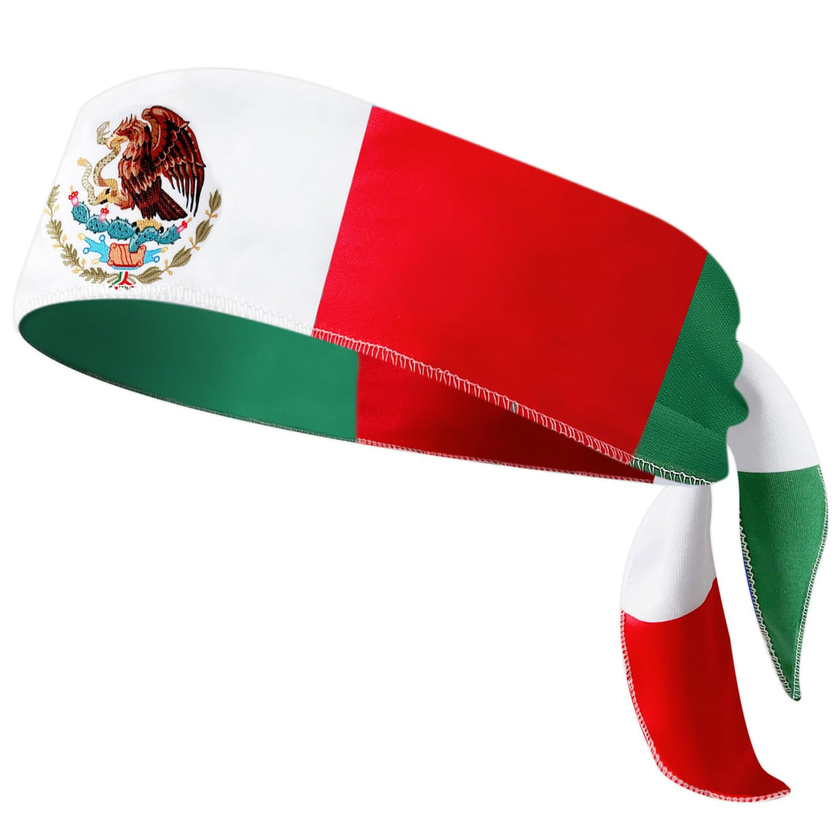 Geodurn front view of tricolor headband showing vivid flag and emblem for clear pride