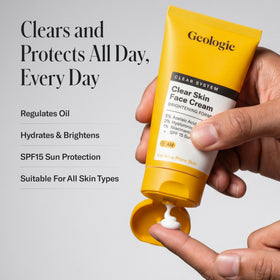 Geologie cream texture close-up illustrating lightweight hydration and non-greasy finish