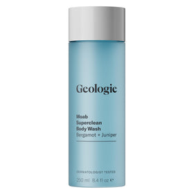 Geologie Moab front bottle view showing sleek design and bergamot scent
