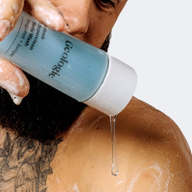 Geologie Moab shower scene lifestyle image showing refreshing outdoor-inspired scent