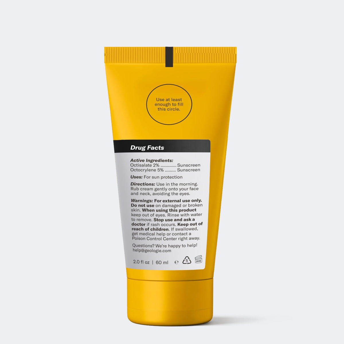Geologie product box and tube packaging showing retail presentation and value benefit