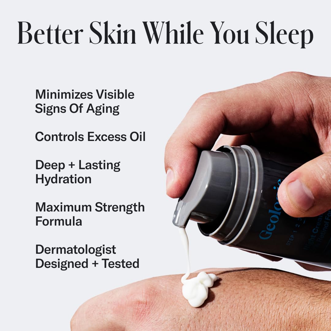Geologie retinol cream texture smear demonstrating non-greasy finish