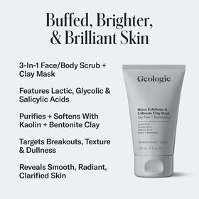 Geologie texture closeup highlighting micro-exfoliants and creamy consistency for smooth application