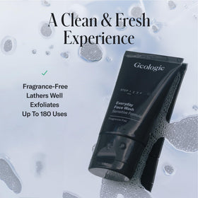 Geologie being used in shower demonstrating twice-daily routine convenience